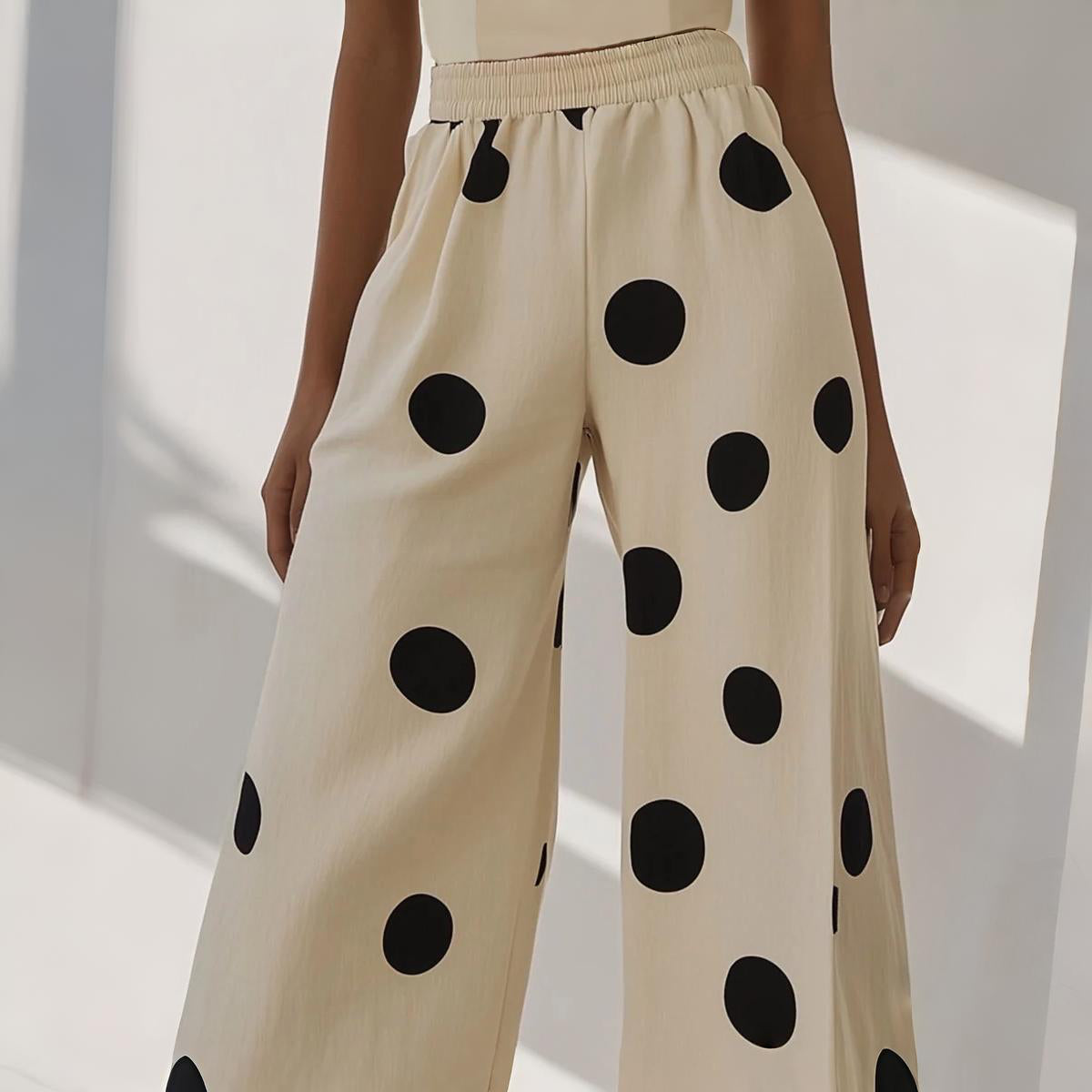 Roserta Polka Dot Linen Pants